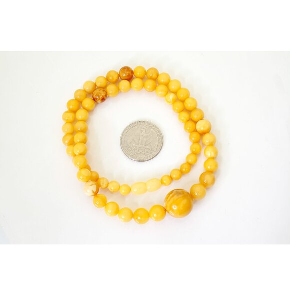 100% NATURAL Handmade Butterscotch Amber Necklace, Real Amber Bead Jewelry - Picture 3 of 6